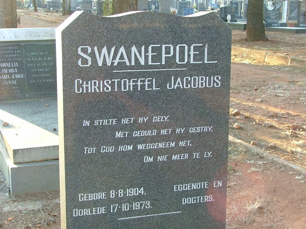 SWANEPOEL Christoffel Jacobus 1904-1973