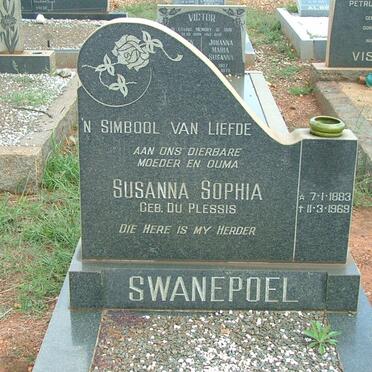 SWANEPOEL Susanna Sophia nee DU PLESSIS 1883-1969