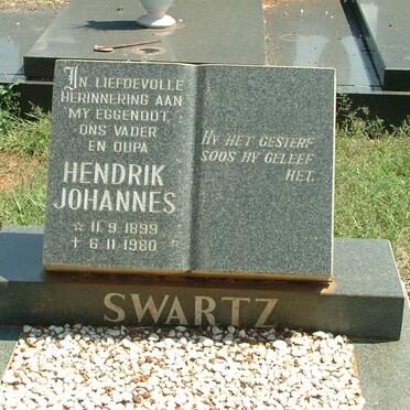 SWARTZ Hendrik Johannes 1899-1980