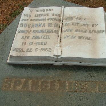SPANGENBERG Susanna M.M. nee COETZEE 1900-1962