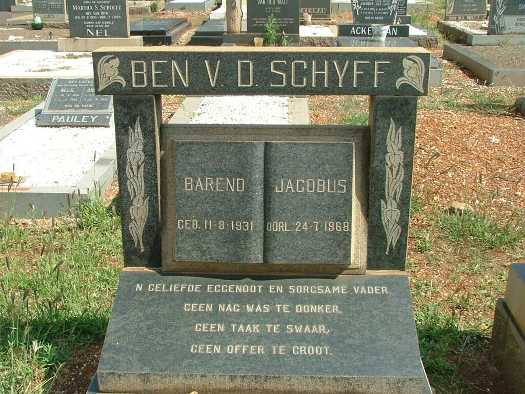 SCHYFF Barend Jacobus, v.d. 1931-1968