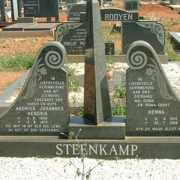 STEENKAMP Andries Johannes Hendrik 1906-1979 &amp; Henna 1915-1998