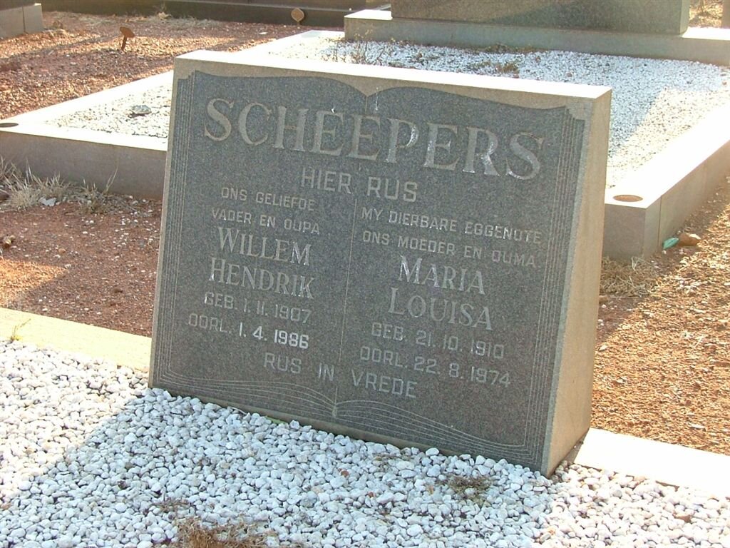 SCHEEPERS Willem Hendrik 1907-1986 &amp; Maria Louisa 1910-1974