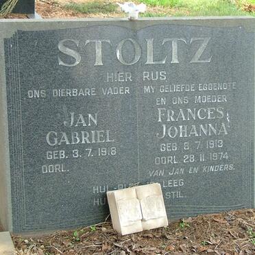 STOLTZ Jan Gabriel 1918- &amp; Frances Johanna 1913-1974