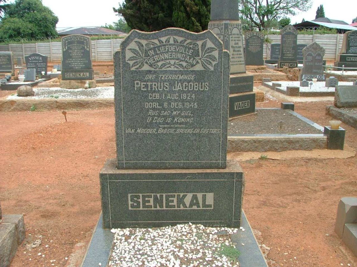 SENEKAL Petrus Jacobus 1924-1945