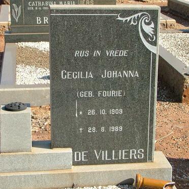 VILLIERS Cecilia Johanna, de nee FOURIE 1909-1989
