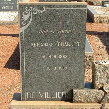 VILLIERS Abraham Johannes, de 1883-1958