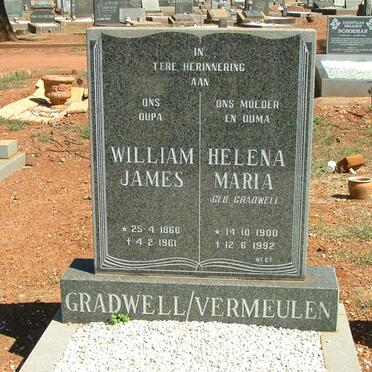 VERMEULEN William James 1866-1961 &amp; Helena Maria GRADWELL 1900-1992