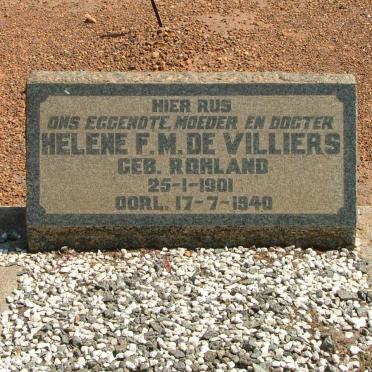 VILLIERS Helene F.M., de nee ROHLAND 1901-1940
