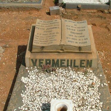 VERMEULEN Pieter Johannes 1902-1948 &amp; Lilian Louis Colenso KEYMER 1900-1969