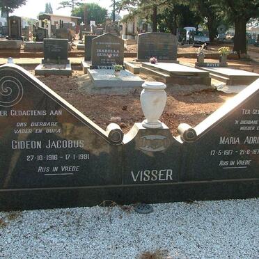 VISSER Gideon Jacobus 1916-1991 &amp; Maria Adriana 1917-1973