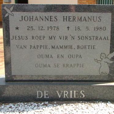 VRIES Johannes Hermanus, de 1978-1980