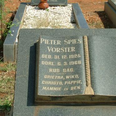 VORSTER Pieter Spies 1925-1968