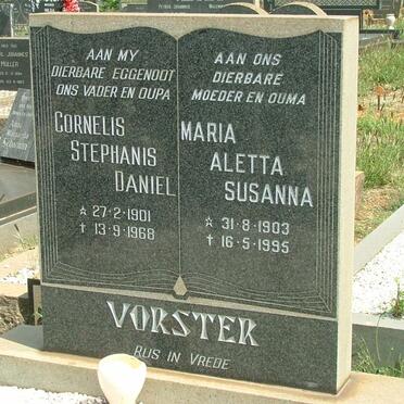 VORSTER Cornelius Stephanis Daniel 1901-1968