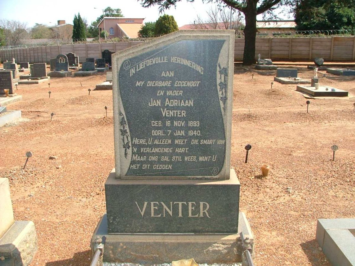 VENTER Jan Adriaan 1893-1940