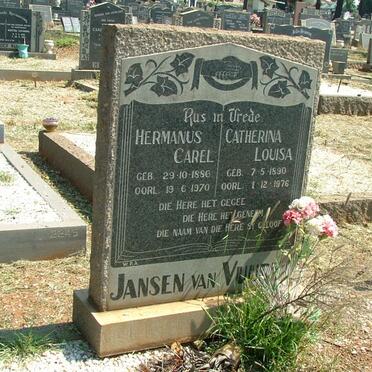 VUUREN Hermanus Carel, Jansen van 1886-1970 &amp; Catherina Louisa 1890-1976