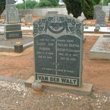 WALT Casper Jan Hendrik, van der  -1948 &amp; Pauline Bertha Auguste KOBUS  -1947