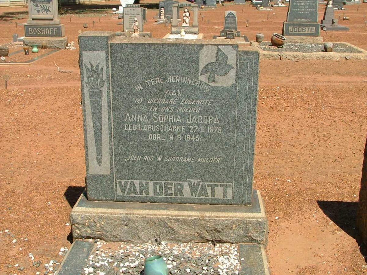 WATT Anna Sophia Jacoba, van der nee LABUSCHAGNE 1875-1945