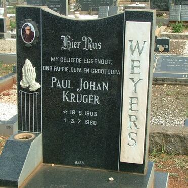WEYERS Paul Johan Kruger 1903-1980