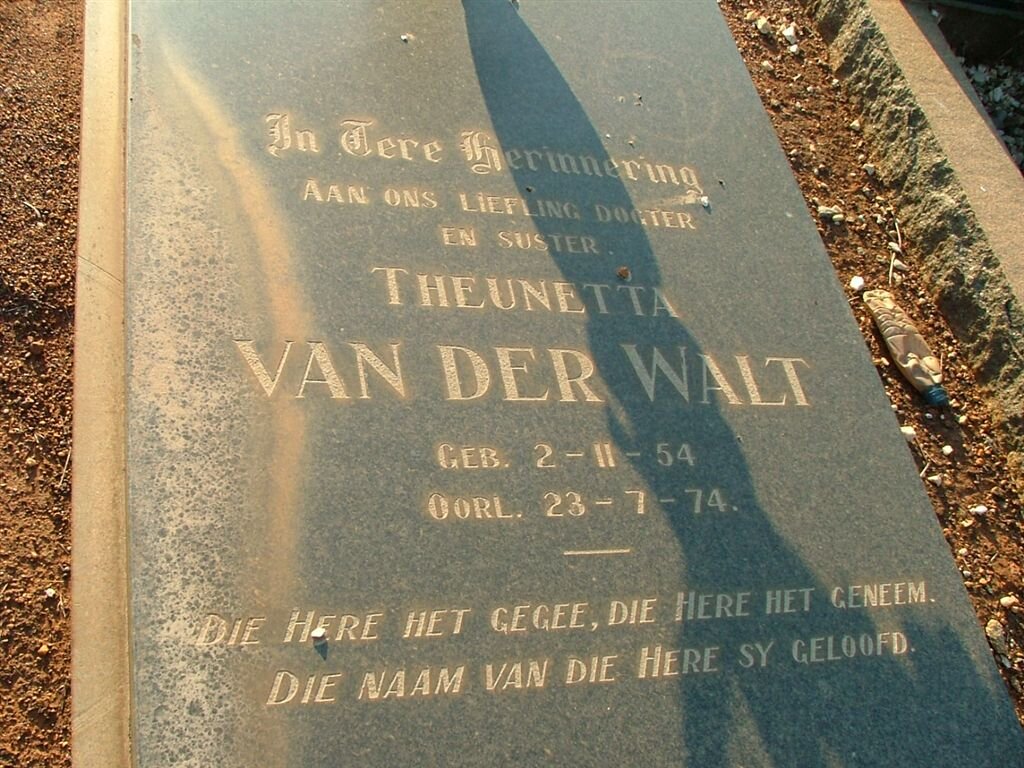 WALT Theunetta, van der 1954-1974