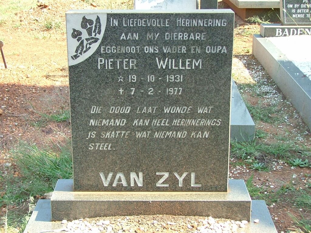 ZYL Pieter Willem, van 1931-1977