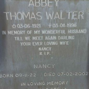 ABBEY Thomas Walter 1921-1996