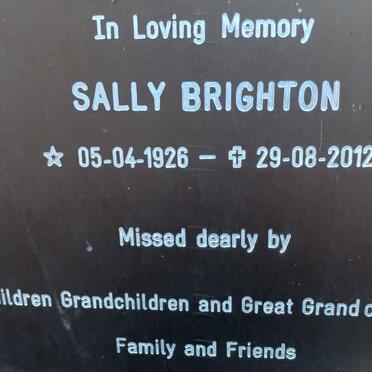 BRIGHTON Sally 1926-2012