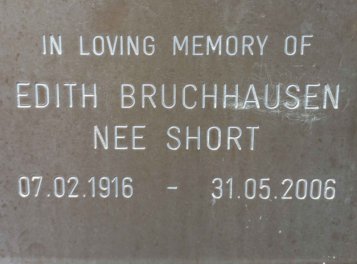 BRUCHHAUSEN Edith nee SHORT 1916-2006