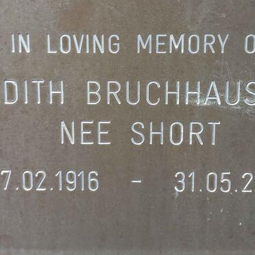 BRUCHHAUSEN Edith nee SHORT 1916-2006