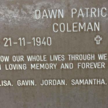 COLEMAN Dawn Patricia 1940-2009