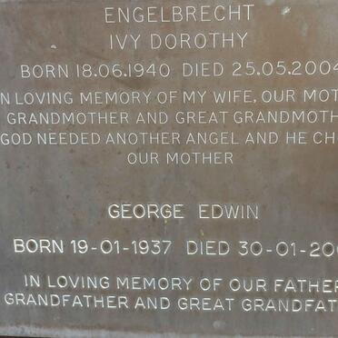 ENGELBRECHT George Edwin 1937-2006 &amp; Ivy Dorothy 1940-2004