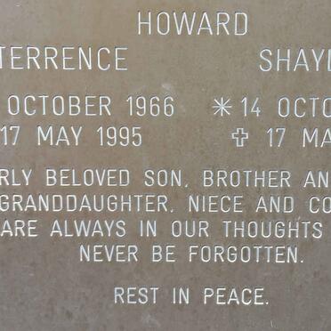 HOWARD Terrence 1966-1995 :: HOWARD Shayleen 1991-1995