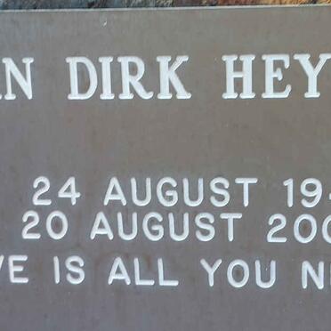 HEYNS Jan Dirk 1941-2000
