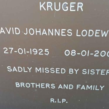 KRUGER David Johannes Lodewicus 1925-2002