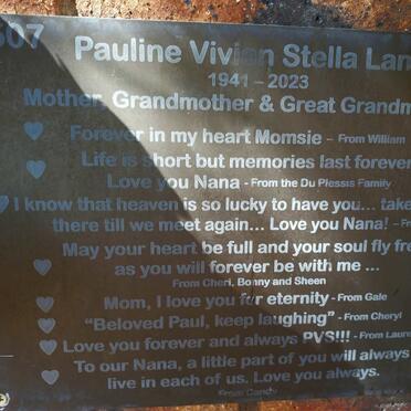 LANG Pauline Vivian Stella 1941-2023