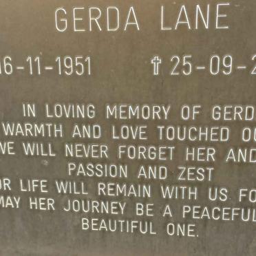 LANE Gerda 1951-2009