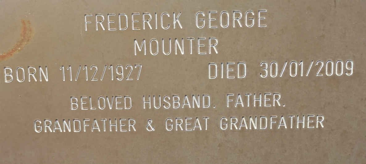 MOUNTER Frederick George 1927-2009