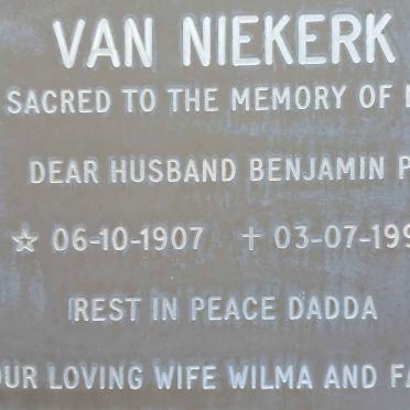 NIEKERK Benjamin P., van 1907-1990