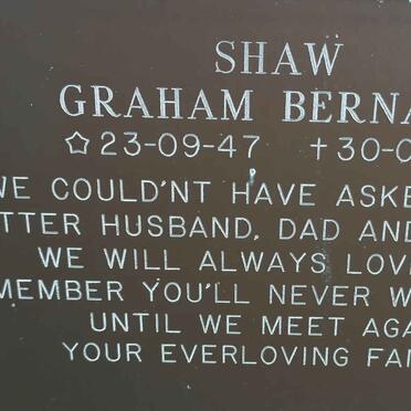 SHAW Graham Bernard 1947-1999