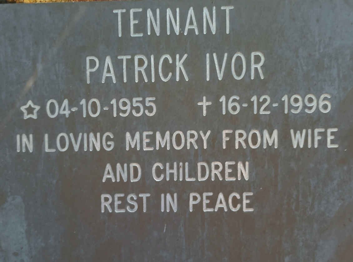TENNANT Patrick Ivor 1955-1996