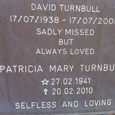 TURNBULL David 1938-2001 &amp; Patricia Mary 1941-2010