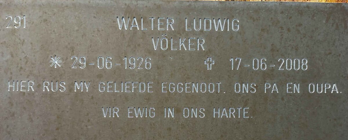 VOLKER Walter Ludwig 1926-2008