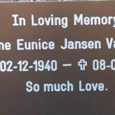 VUUREN Caroline Eunice, Jansen van 1940-2018