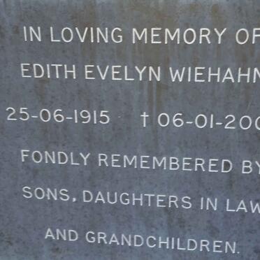 WIEHAHN Edith Evelyn 1915-2000