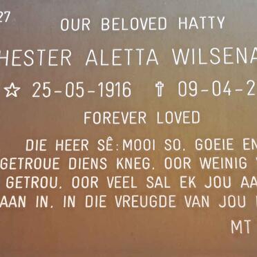 WILSENACH Hester Aletta 1916-2010