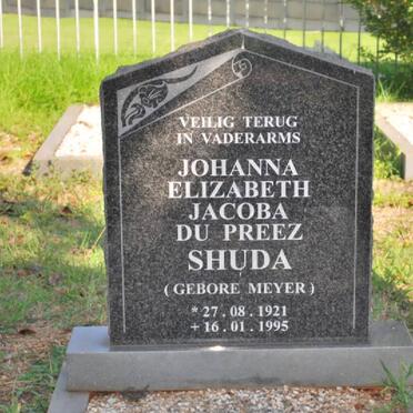 SHUDA Johanna Elizabeth Jacoba Du Preez nee MEYER 1921-1995