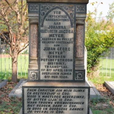 MEYER Johanna Elizabeth Jacoba nee DU PREEZ 1850-1926