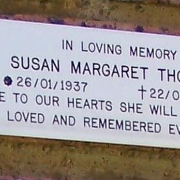 THOMSON Susan Margaret 1937-2012