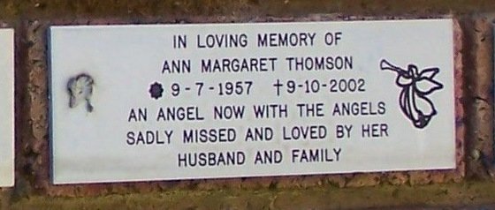 THOMSON Ann Margaret 1957-2002