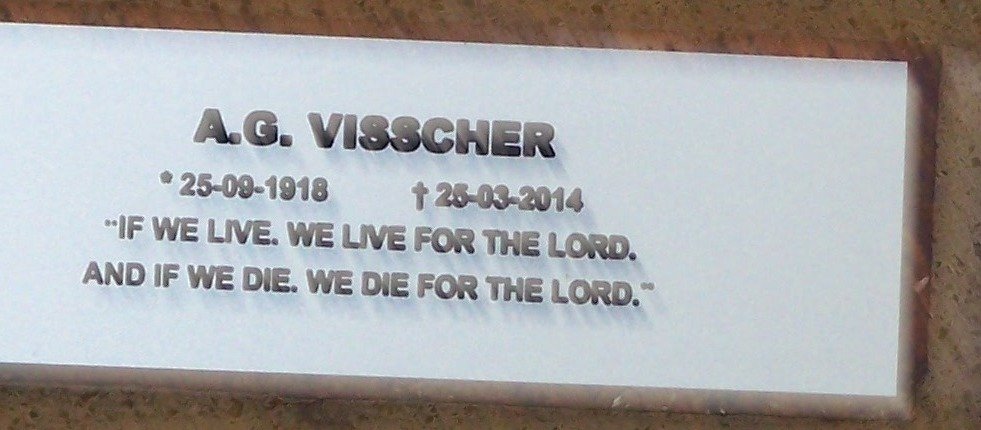 VISSCHER  A.G. 1918-2014